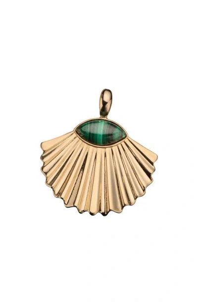 Jennifer Zeuner Rowe Malachite Fan Charm In Gold