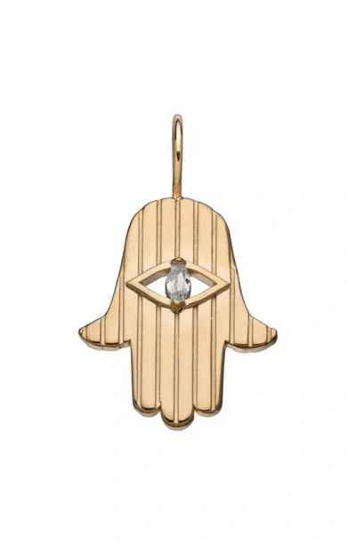 Jennifer Zeuner Sari Hamsa Charm In Gold