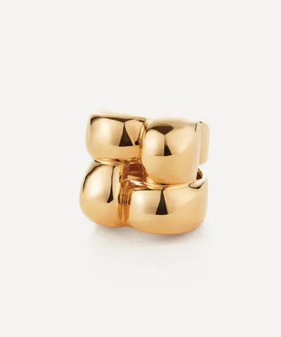 Jenny Bird 14ct Gold-plated Mega Woven Square Ring