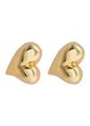 Jenny Bird Art Heart 14kt Gold-dipped Stud Earrings In Gold