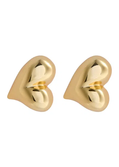Jenny Bird Art Heart 14kt Gold-dipped Stud Earrings