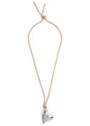 Jenny Bird Art Heart On A String Cord Necklace In Silver