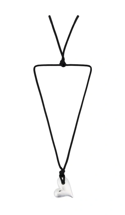 Jenny Bird Art Heart On A String Necklace In Black