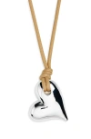 Jenny Bird Art Heart On A String Necklace In High Polish Silver