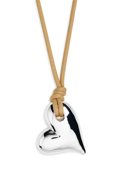 Jenny Bird Art Heart On A String Necklace In High Polish Silver