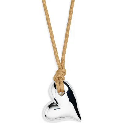 Jenny Bird Art Heart On A String Necklace In Gold