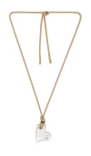 Jenny Bird Art Heart On A String Necklace In Metallic Silver