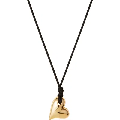 Jenny Bird Art Heart On A String Necklace In Orange