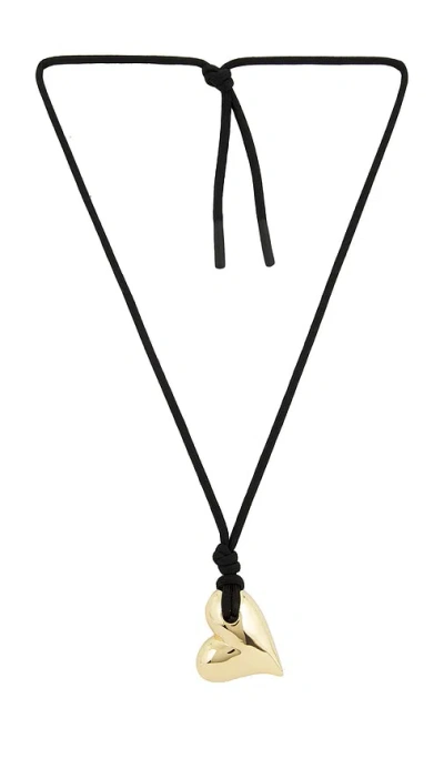 Jenny Bird Art Heart On A String Necklace In Black
