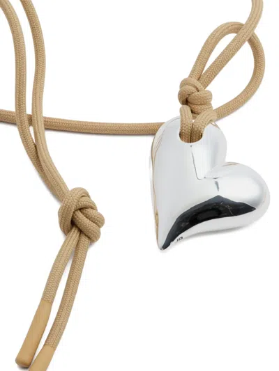 Jenny Bird Art Heart On A String Necklace In Silver
