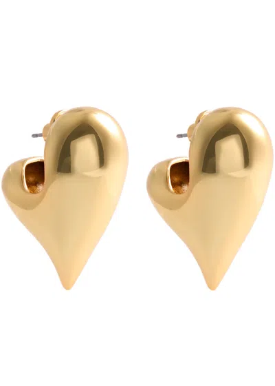 Jenny Bird Art Heart Puff 14kt Gold-dipped Hoop Earrings