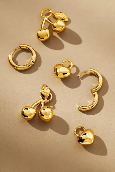 Jenny Bird Cherry Heart Huggie Earrings In Gold