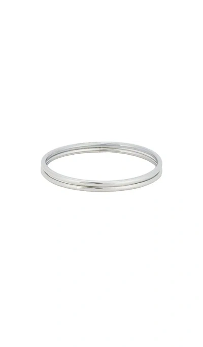Jenny Bird Dane Bangle Set Of 2 In Metallic Silver