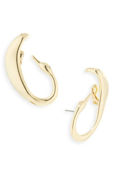 Jenny Bird Egret Climber Earrings In Gold