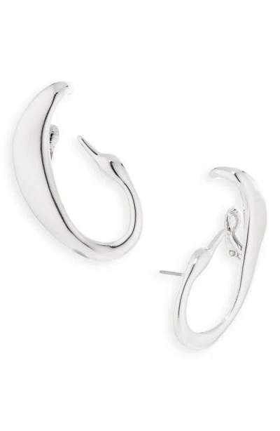 Jenny Bird Egret Climber Earrings In Silver