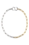 Jenny Bird Elli Mixed Metal Paperclip Link Chain Necklace