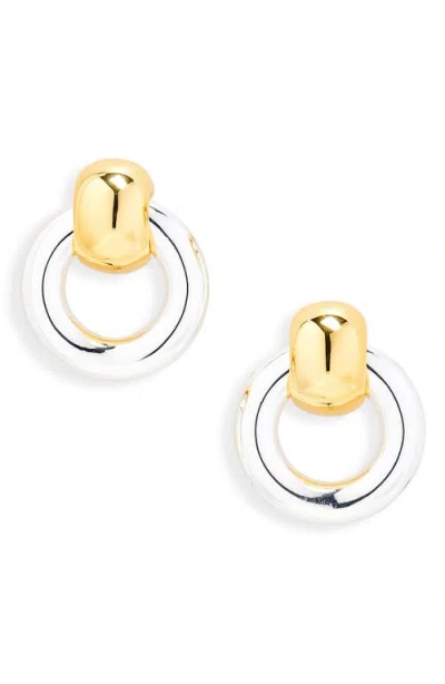 Jenny Bird Faye Mini Puffy Door Knocker Earrings In Metallic