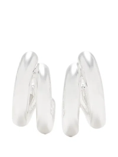 Jenny Bird Florence Twisted Hoop Earrings In Silver