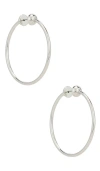 Jenny Bird Icon Ball-detailed Hoop Earrings In 白金色