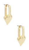 Jenny Bird Jenny Padlock Heart Huggies Earrings In Metallic Gold