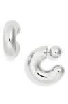 Jenny Bird Large Tome Hoop Earrings In High Polish Silver