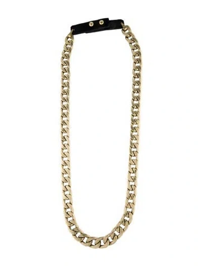 Pre-owned Jenny Bird Leather Riri Chain Necklace, 33.75" In Black