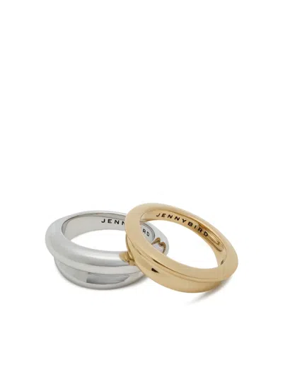 Jenny Bird Lennon Two Tone Ring (set Of Two) In Silver