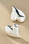 Jenny Bird Mega Art Heart Button Earrings In Metallic