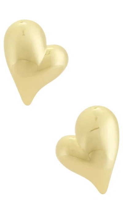 Jenny Bird Mega Art Heart Symmetrical Button Earring In Gold