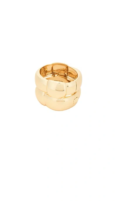 Jenny Bird Mega Woven Square Bangle In Gold
