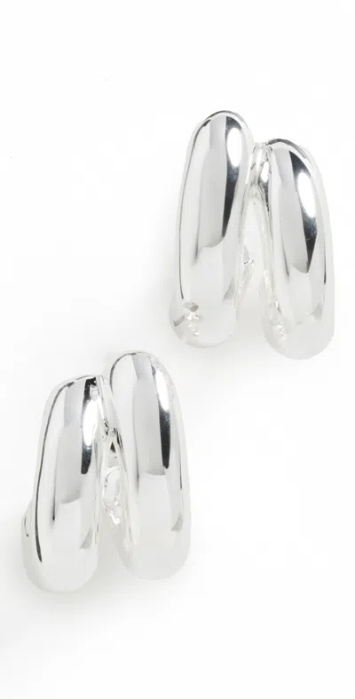 Jenny Bird Mini Florence Hoop Earrings Silver