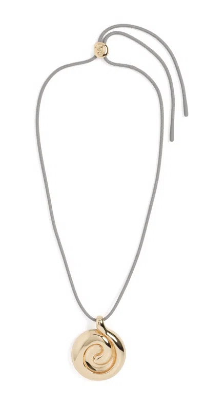 Jenny Bird Nico Mirror Pendant Rope Necklace High Polish Gold