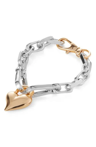 Jenny Bird Padlock Heart Chain Bracelet In Brown