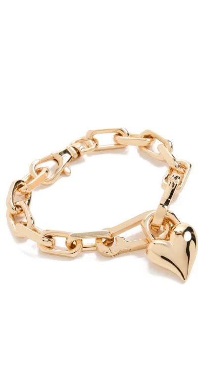 Jenny Bird Padlock Heart Chain Bracelet High Polish Gold