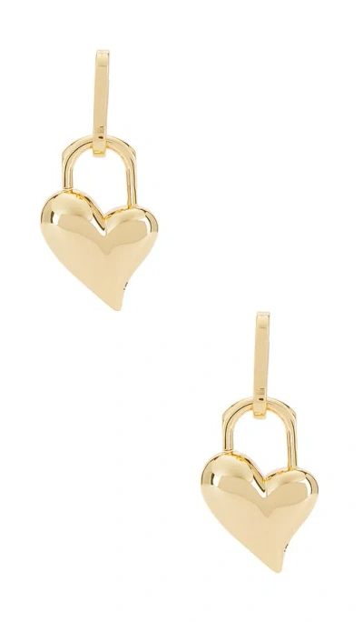 Jenny Bird Padlock Heart Charm In Metallic Gold