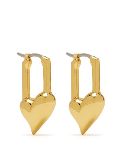 Jenny Bird Padlock Heart Drop Earrings In Gold