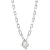 Jenny Bird Padlock Heart Pendant Chain Necklace In High Polish Silver
