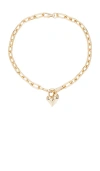 Jenny Bird Padlock Heart Pendant Necklace In Metallic Gold