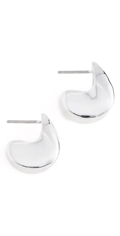 Jenny Bird Paige Puff Hoop Earrings Silver