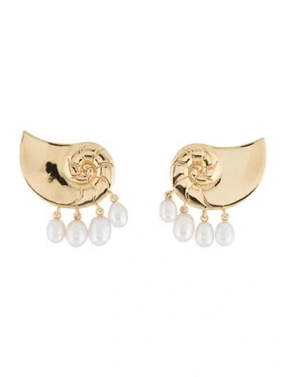Pre-owned Jenny Bird Pearl Lucille Climber Earrings In Multicolor