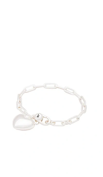 Jenny Bird Puffy Heart Bracelet In 银色