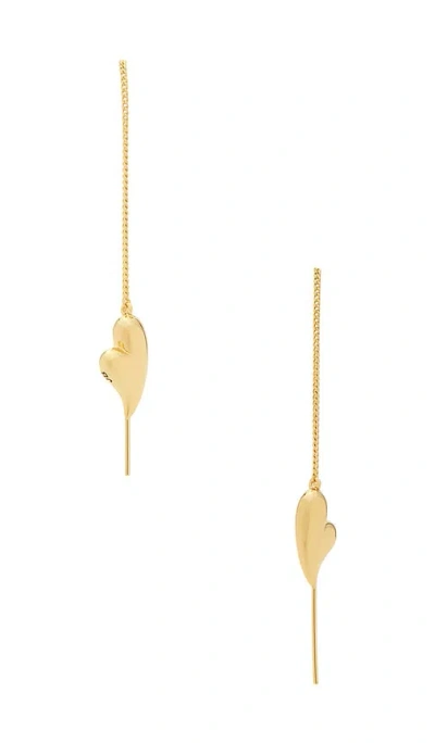 Jenny Bird Puffy Heart Threaders Earrings In Gold