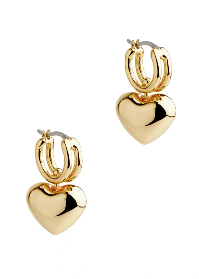 Jenny Bird Puffy Hearts 14kt Gold-dipped Hoop Earrings