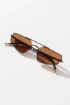 Jenny Bird Slim Rectangle Sunglasses In Black