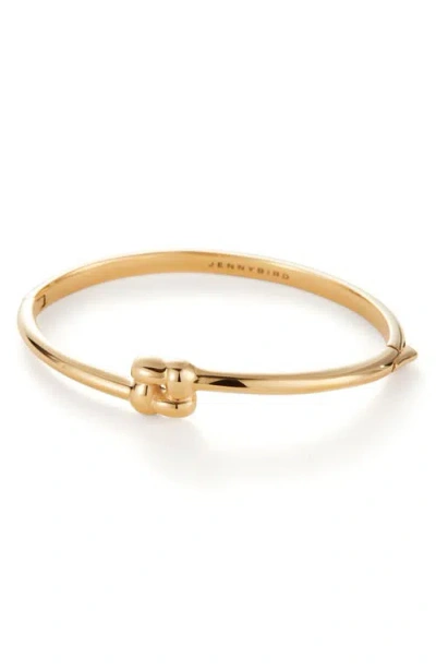 Jenny Bird Slim Woven Square Bangle In Gold
