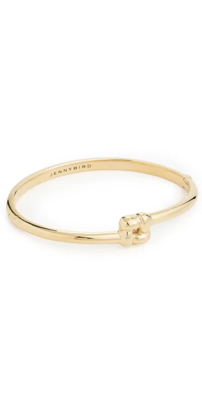 Jenny Bird Slim Woven Square Bangle High Polish Gold