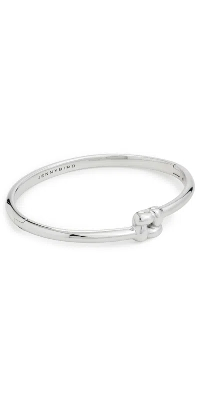 Jenny Bird Slim Woven Square Bangle Platinum