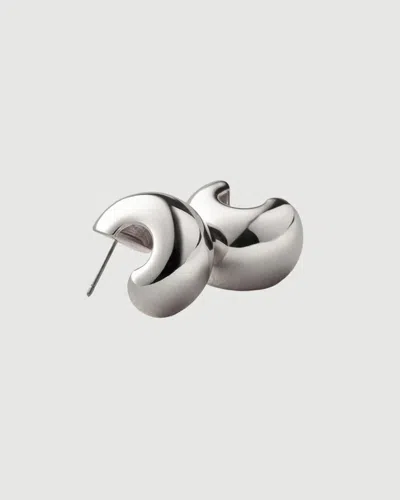 Jenny Bird Small Gemma Hoops Silver In Red