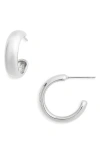Jenny Bird Small Staple Hoop Earrings In Rhodium