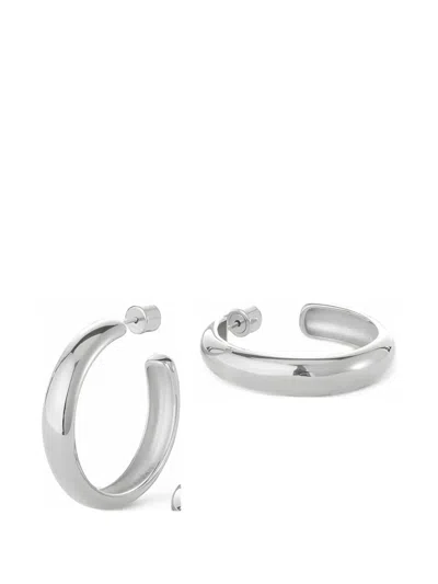 Jenny Bird Staple Hoop Earrings In Silver